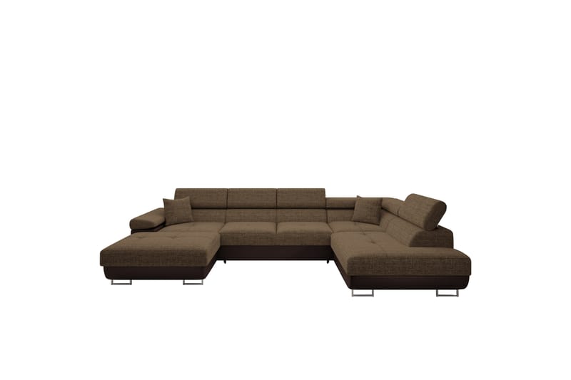 Gabina Sofa med Chaiselong og Divan 4-personers - Brun - Møbler - Sofaer - U Sofa