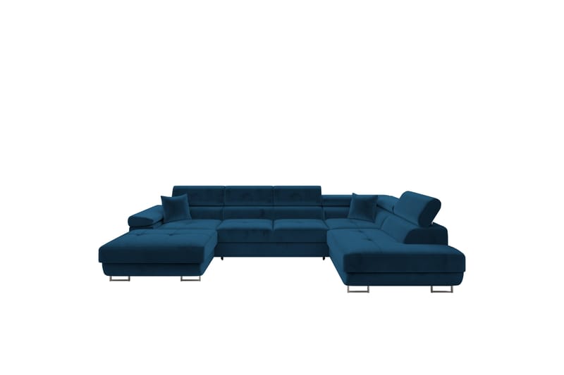 Gabina Sofa med Chaiselong og Divan 4-personers - Blå - Møbler - Sofaer - U Sofa