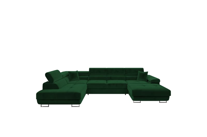 Gabina Sofa med Chaiselong og Divan 4-personers - Grøn - Møbler - Sofaer - U Sofa