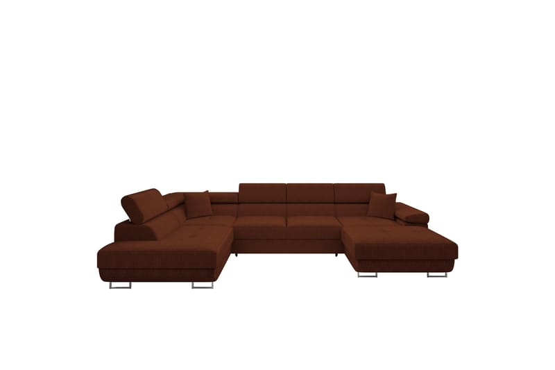 Gabina Sofa med Chaiselong og Divan 4-personers - Brun - Møbler - Sofaer - U Sofa