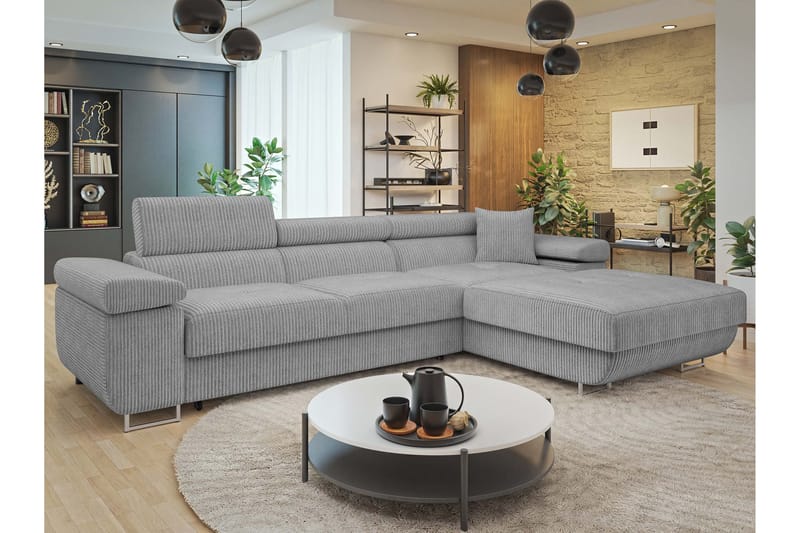 Gabina Sofa med Divan 3-personers - Grå - Møbler - Sofaer - Sofa med chaiselong