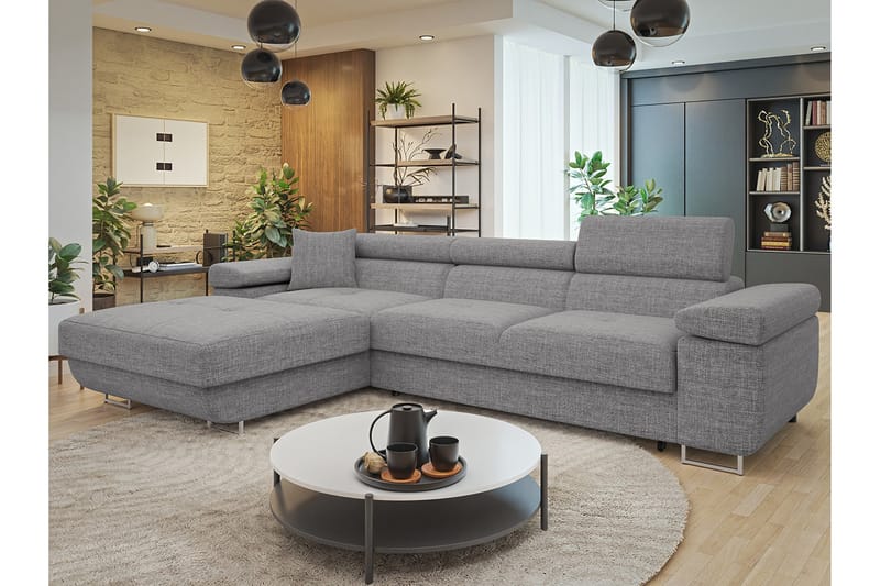 Gabina Sofa med Divan 3-personers - Grå - Møbler - Sofaer - Sofa med chaiselong