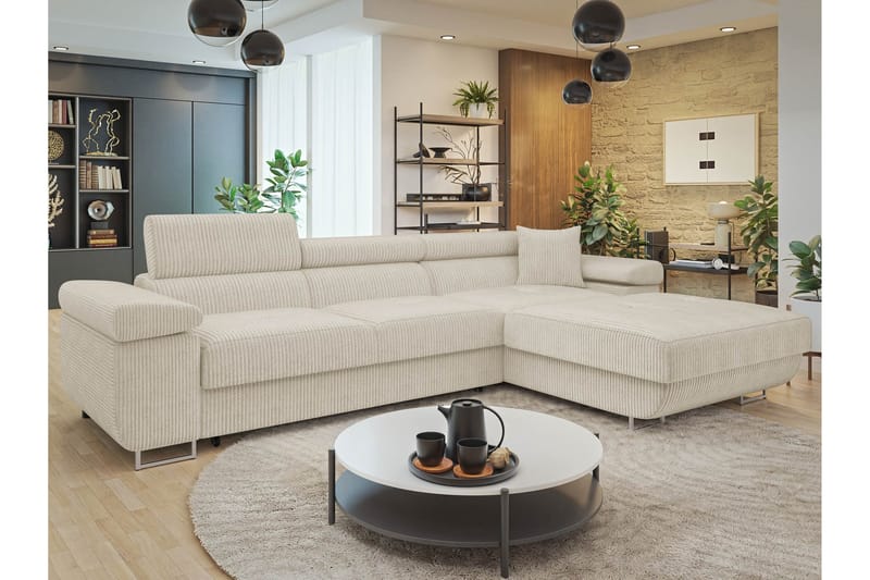 Gabina Sofa med Divan 3-personers - Beige - Møbler - Sofaer - Sofa med chaiselong