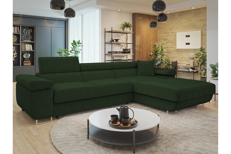 Gabina Sofa med Divan 3-personers - Grøn - Møbler - Sofaer - Sofa med chaiselong