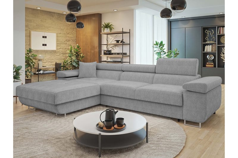 Gabina Sofa med Divan 3-personers - Grå - Møbler - Sofaer - Sofa med chaiselong