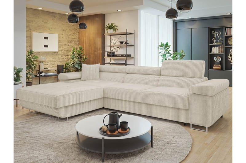 Gabina Sofa med Divan 3-personers - Beige - Møbler - Sofaer - Sofa med chaiselong