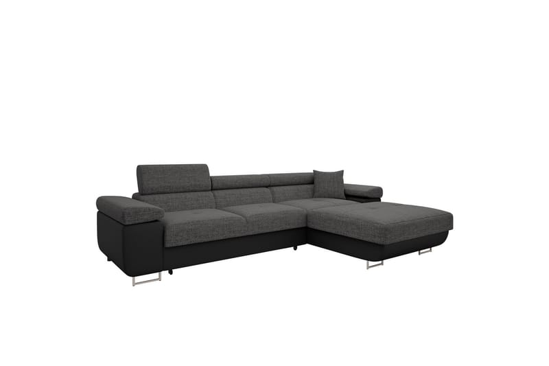 Gabina Sofa med Divan 3-personers - Grå/Sort - Møbler - Sofaer - Sofa med chaiselong