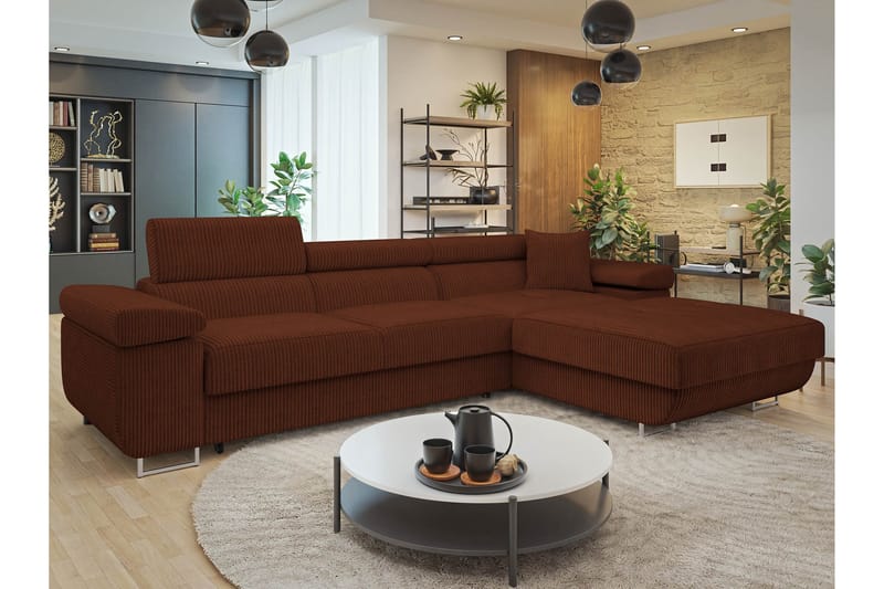 Gabina Sofa med Divan 3-personers - Brun - Møbler - Sofaer - Sofa med chaiselong