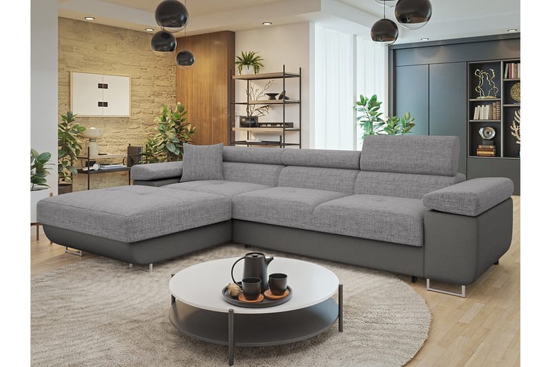 Gabina Sofa med Divan 3-personers - Grå - Møbler - Sofaer - Sofa med chaiselong