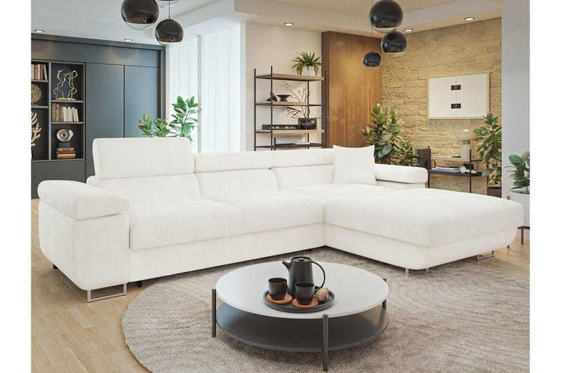 Gabina Sofa med Divan 3-personers - Hvid - Møbler - Sofaer - Sofa med chaiselong