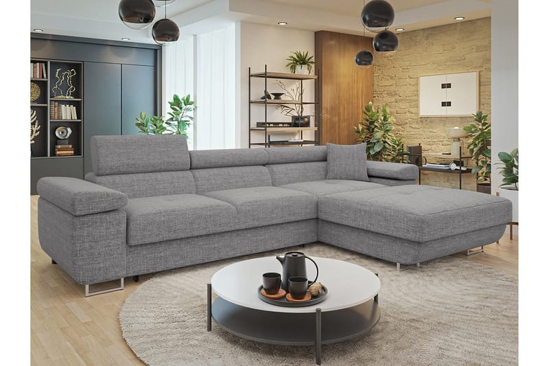 Gabina Sofa med Divan 3-personers - Grå - Møbler - Sofaer - Sofa med chaiselong