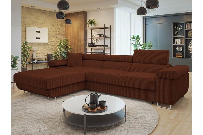 Gabina Sofa med Divan 3-personers - Brun - Møbler - Sofaer - Sofa med chaiselong