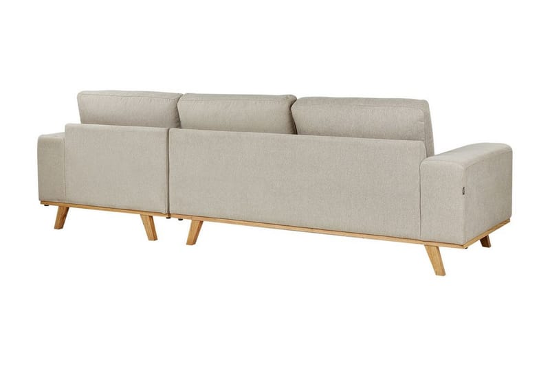 Gaines Hjørnesofa 3-personers - Beige/Lyst træ - Møbler - Sofaer - Hjørnesofa