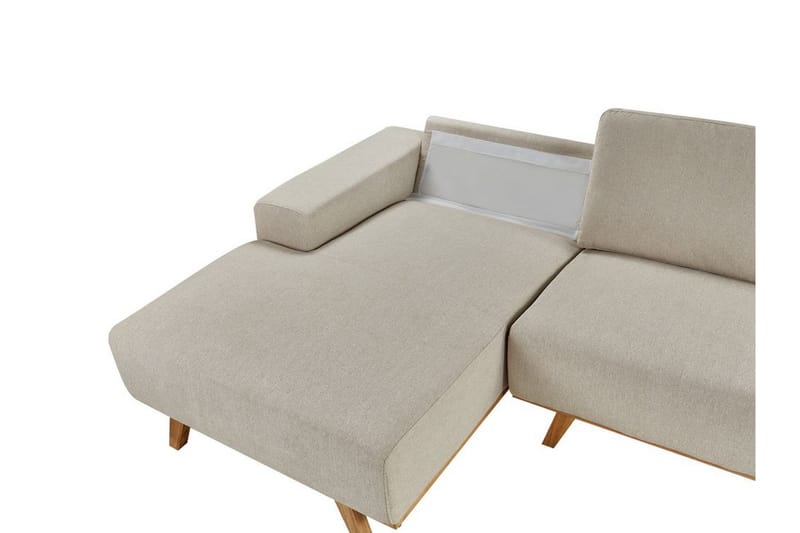 Gaines Hjørnesofa 3-personers - Beige/Lyst træ - Møbler - Sofaer - Hjørnesofa