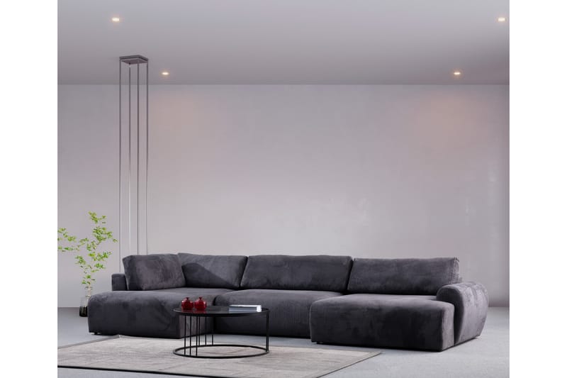 Gaudir 4-personers Sofa med Chaiselong - Antracit - Møbler - Sofaer - Sofa med chaiselong