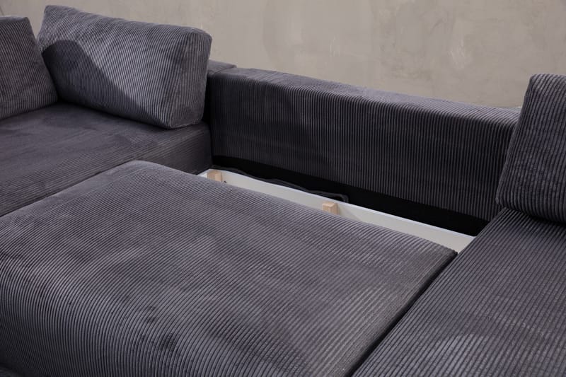 Gaudir 4-personers Sofa med Chaiselong - Antracit - Møbler - Sofaer - Sofa med chaiselong