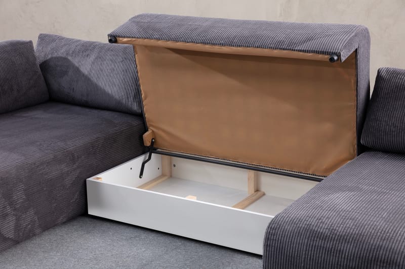 Gaudir 4-personers Sofa med Chaiselong - Antracit - Møbler - Sofaer - Sofa med chaiselong