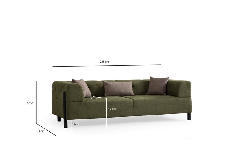 Gio 3-personers Sofa - Grøn - Møbler - Sofaer - 3 personers sofa