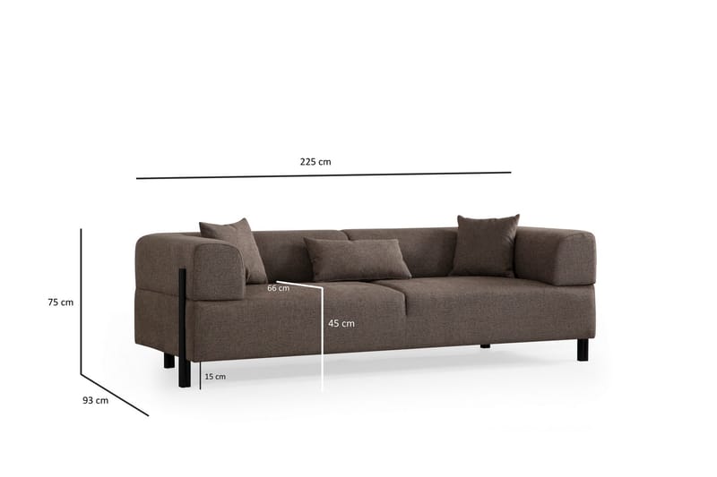 Gio 3-personers Sofa - Brun - Møbler - Sofaer - 3 personers sofa