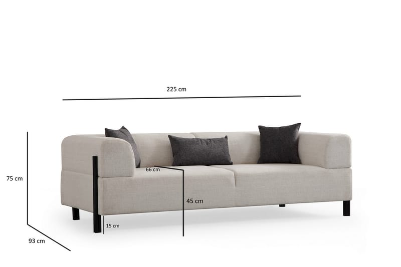 Gio 3-personers Sofa - Hvid - Møbler - Sofaer - 3 personers sofa