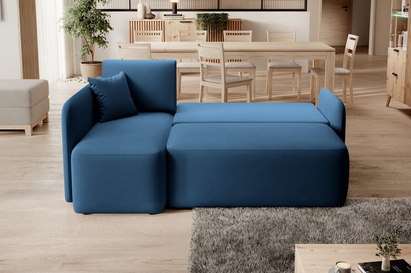 Hadson 3-personers Sofa med Chaiselong - Blå - Møbler - Sofaer - Sofa med chaiselong