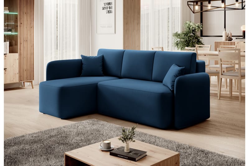 Hadson 3-personers Sofa med Chaiselong - Blå - Møbler - Sofaer - Sofa med chaiselong