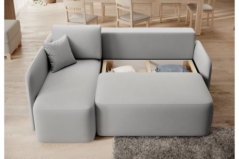 Hadson 3-personers Sofa med Chaiselong - Grå - Møbler - Sofaer - Sofa med chaiselong