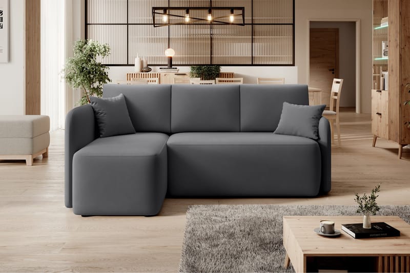 Hadson 3-personers Sofa med Divan - Mørk grå - Møbler - Sofaer - Sofa med chaiselong