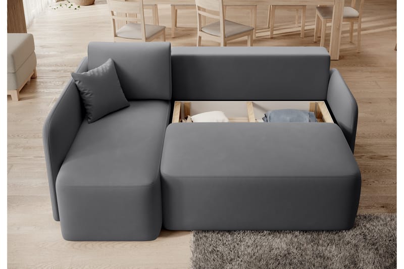 Hadson 3-personers Sofa med Divan - Mørk grå - Møbler - Sofaer - Sofa med chaiselong