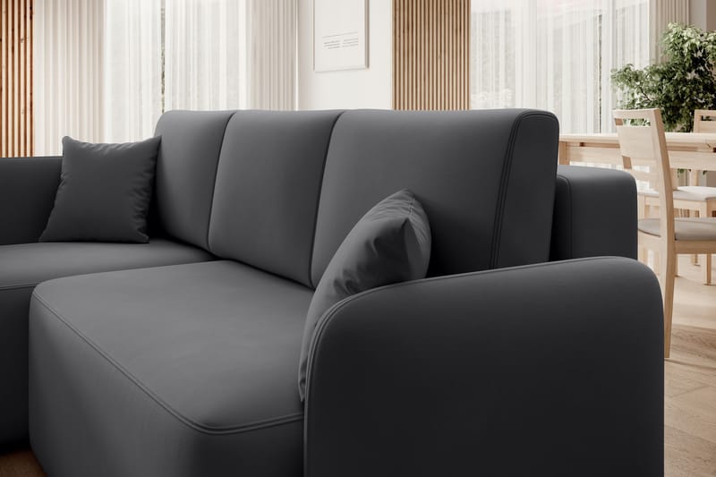 Hadson 3-personers Sofa med Divan - Mørk grå - Møbler - Sofaer - Sofa med chaiselong