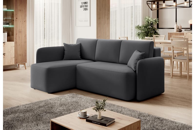 Hadson 3-personers Sofa med Divan - Mørk grå - Møbler - Sofaer - Sofa med chaiselong