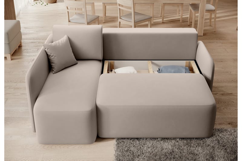 Hadson 3-personers Sofa med Divan - Beige - Møbler - Sofaer - Sofa med chaiselong