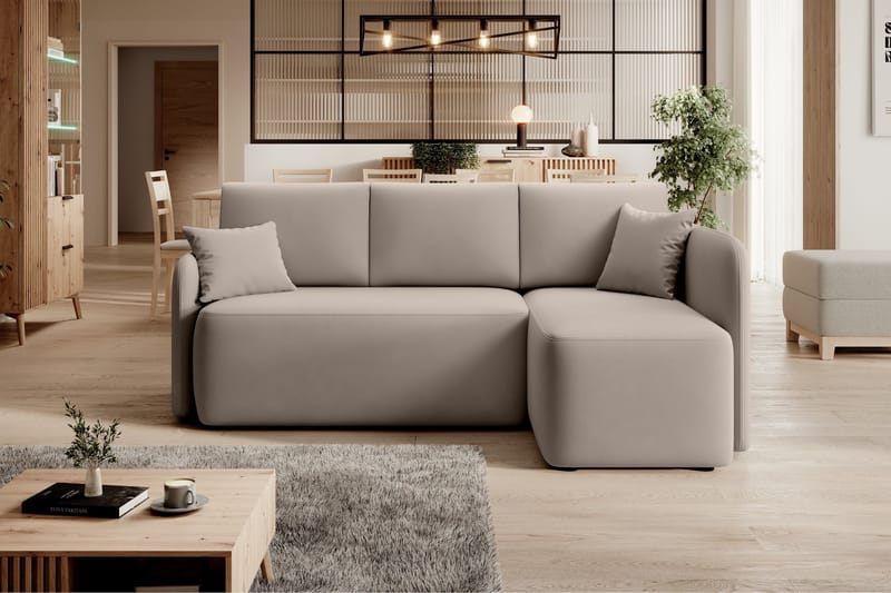 Hadson 3-personers Sofa med Divan - Beige - Møbler - Sofaer - Sofa med chaiselong