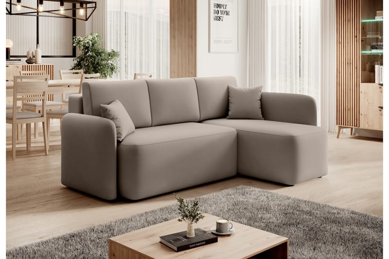 Hadson 3-personers Sofa med Divan - Beige - Møbler - Sofaer - Sofa med chaiselong