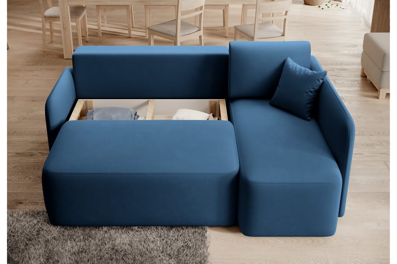 Hadson 3-personers Sofa med Divan - Blå - Møbler - Sofaer - Sofa med chaiselong