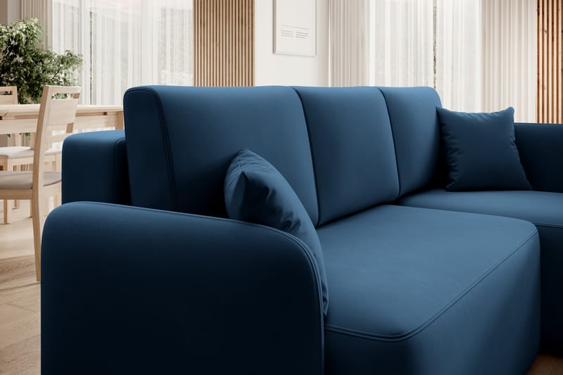 Hadson 3-personers Sofa med Divan - Blå - Møbler - Sofaer - Sofa med chaiselong