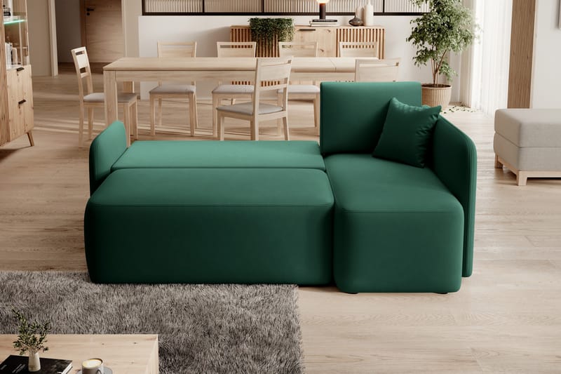 Hadson 3-personers Sofa med Divan - Grøn - Møbler - Sofaer - Sofa med chaiselong