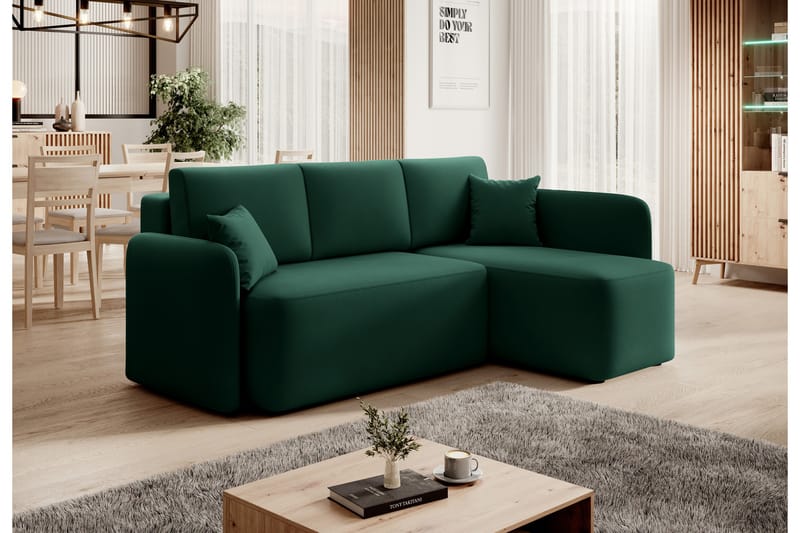 Hadson 3-personers Sofa med Divan - Grøn - Møbler - Sofaer - Sofa med chaiselong