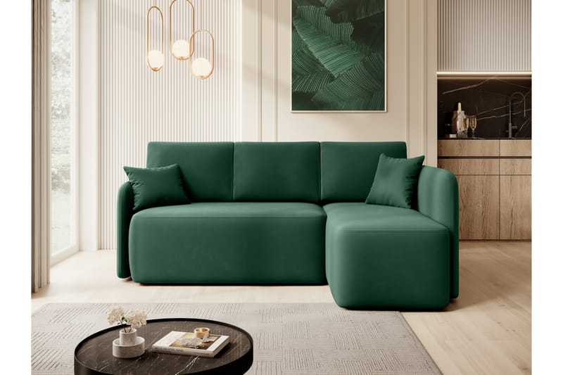 Hadson 3-personers Sofa med Divan - Grøn - Møbler - Sofaer - Sofa med chaiselong