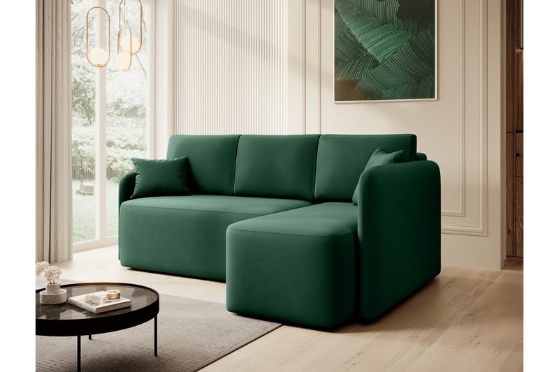 Hadson 3-personers Sofa med Divan - Grøn - Møbler - Sofaer - Sofa med chaiselong