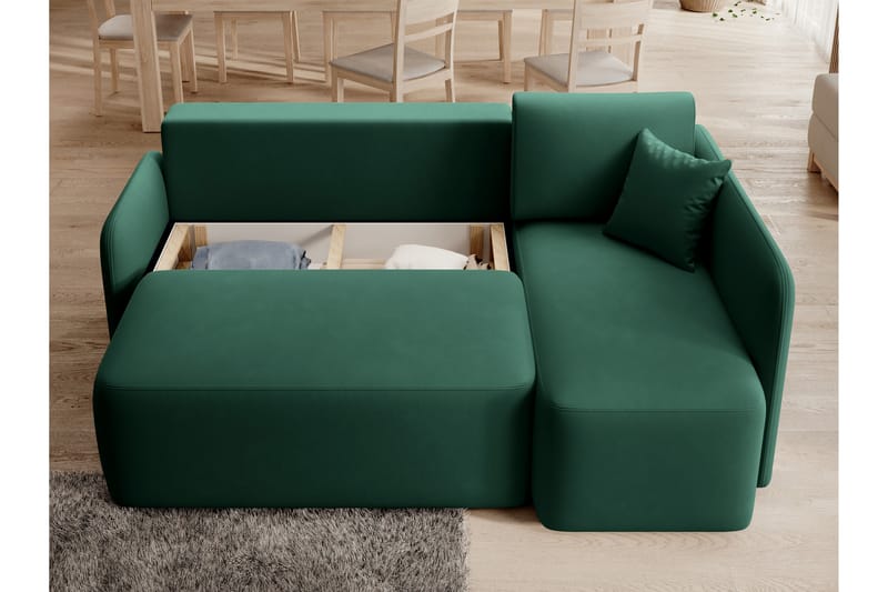 Hadson 3-personers Sofa med Divan - Grøn - Møbler - Sofaer - Sofa med chaiselong