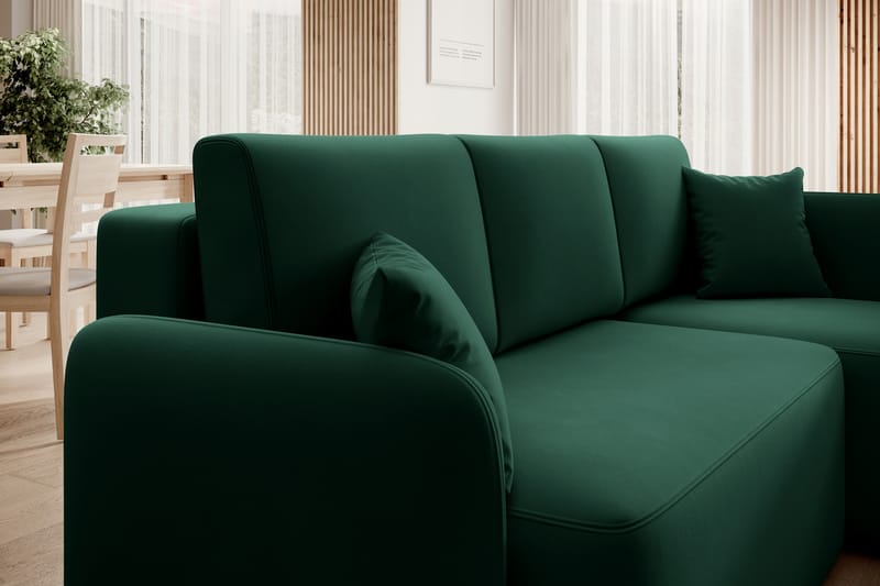 Hadson 3-personers Sofa med Divan - Grøn - Møbler - Sofaer - Sofa med chaiselong