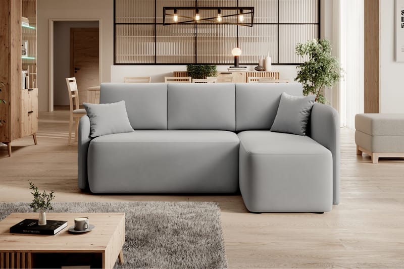 Hadson 3-personers Sofa med Chaiselong - Grå - Møbler - Sofaer - Sofa med chaiselong