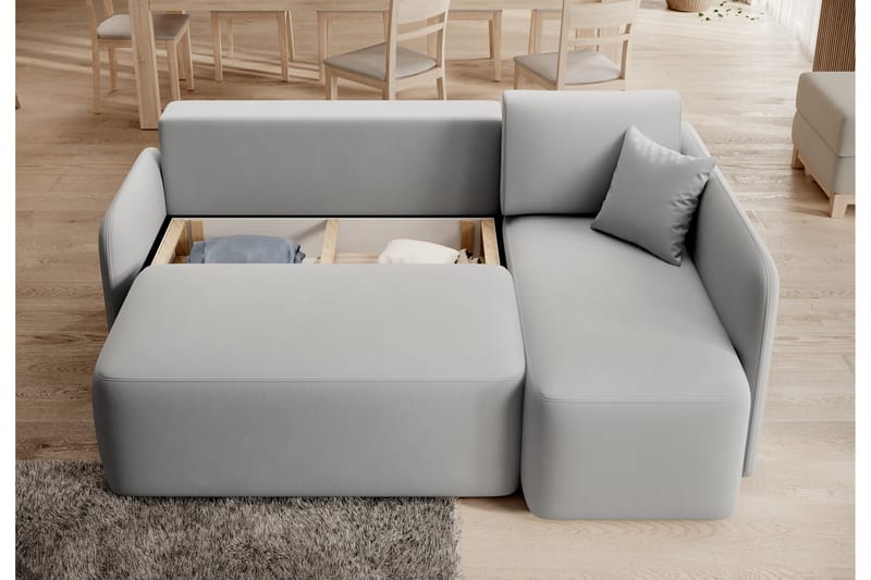 Hadson 3-personers Sofa med Chaiselong - Grå - Møbler - Sofaer - Sofa med chaiselong