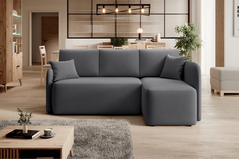 Hadson 3-personers Sofa med Chaiselong - Mørk grå - Møbler - Sofaer - Sofa med chaiselong