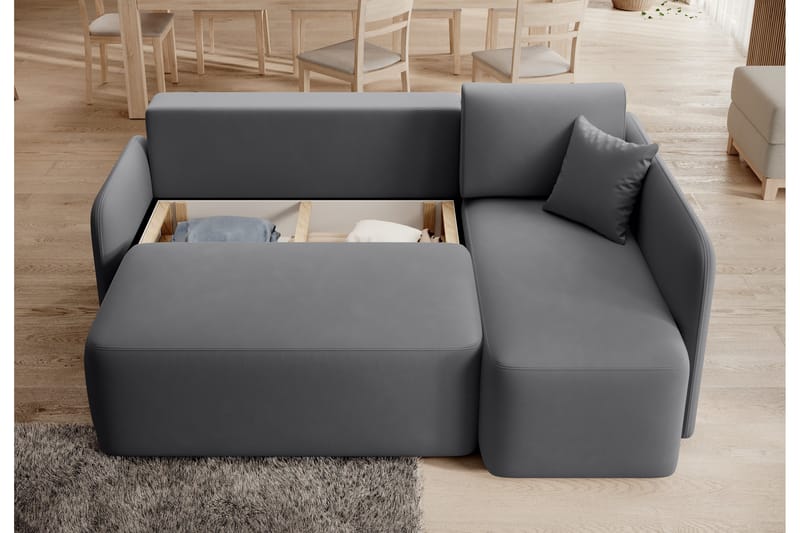 Hadson 3-personers Sofa med Chaiselong - Mørk grå - Møbler - Sofaer - Sofa med chaiselong