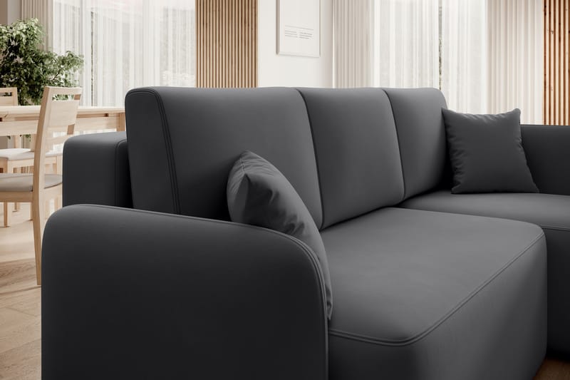 Hadson 3-personers Sofa med Chaiselong - Mørk grå - Møbler - Sofaer - Sofa med chaiselong