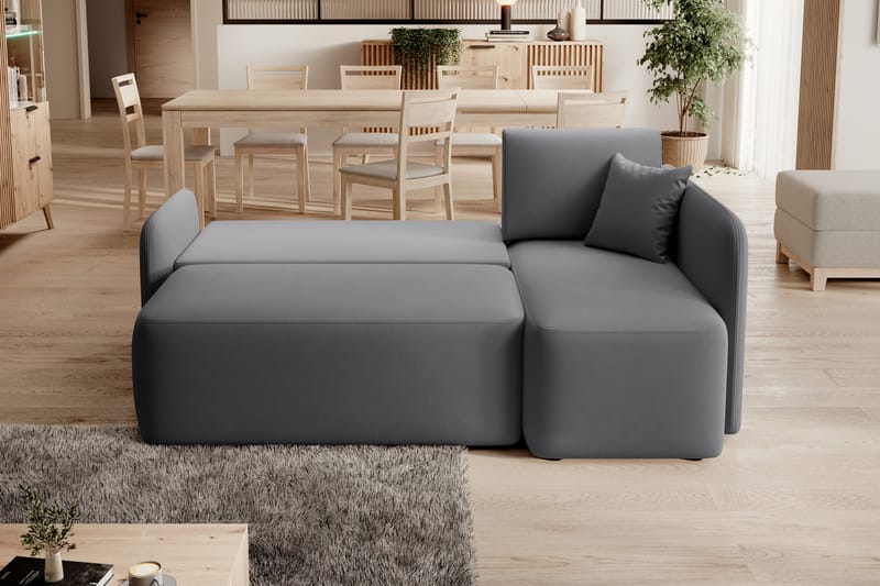 Hadson 3-personers Sofa med Chaiselong - Mørk grå - Møbler - Sofaer - Sofa med chaiselong