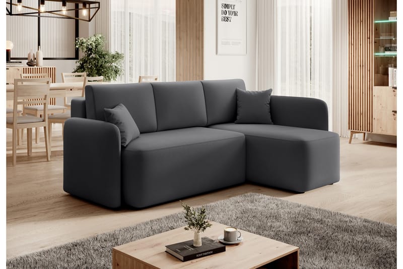 Hadson 3-personers Sofa med Chaiselong - Mørk grå - Møbler - Sofaer - Sofa med chaiselong