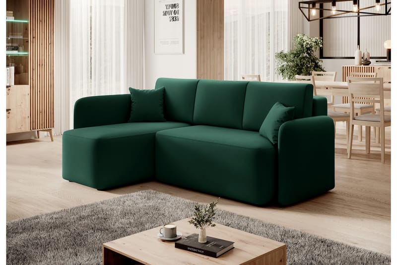 Hadson 3-personers Sofa med Chaiselong - Grøn - Møbler - Sofaer - Sofa med chaiselong